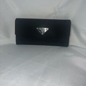 Sleek Black Triangular Logo Wallet